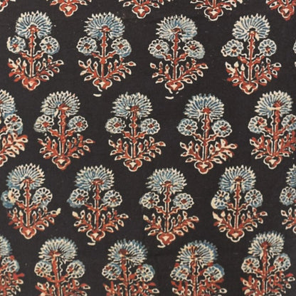 Ajrakh Cotton Natural Dye Hand Block Print Unstitched Kurta Fabric  Mtr Length  2.5 Mtr  Length  -  SKU : AI24201N