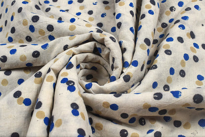 Ajrakh Cotton Natural Dye Hand Block Print Unstitched Kurta Fabric  Mtr Length  3 Mtr  Length  -  SKU : AI11303N