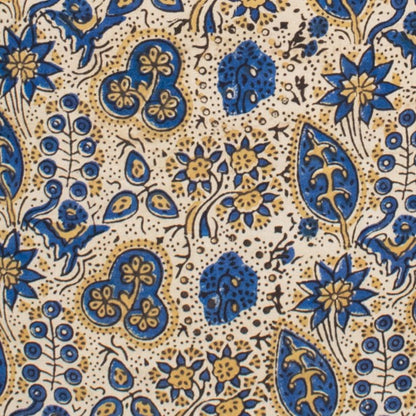 Ajrakh Cotton Natural Dye Hand Block Print Unstitched Kurta Fabric   2.5 Mtr  Length  -  SKU : ID17401K