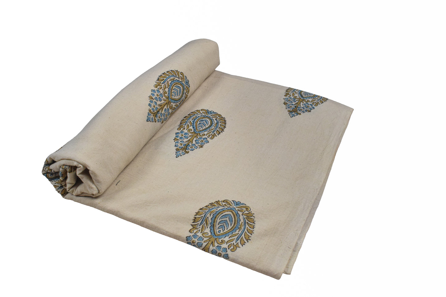 Ajrakh Cotton Natural Dye Hand Block Print Unstitched Kurta Fabric  Mtr Length  3 Mtr  Length  -  SKU : RM10301A