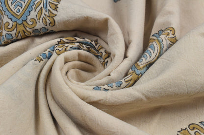 Ajrakh Cotton Natural Dye Hand Block Print Unstitched Kurta Fabric  Mtr Length  3 Mtr  Length  -  SKU : RM10301A
