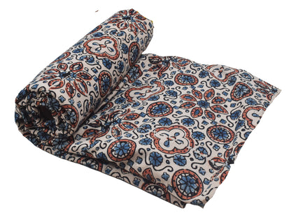 Ajrakh Cotton Natural Dye Hand Block Print Unstitched Kurta Fabric  Mtr Length  3.5 Mtr  Length  -  SKU : RM10301I