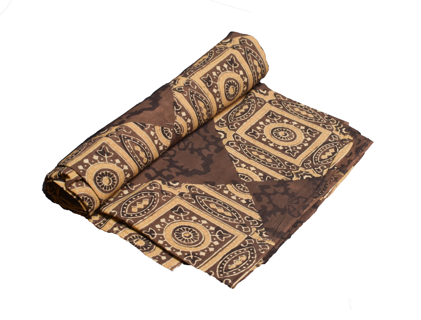 Ajrakh Cotton Natural Dye Hand Block Print Fabric    2.5 Mtr  Length  -  SKU : ID21901M