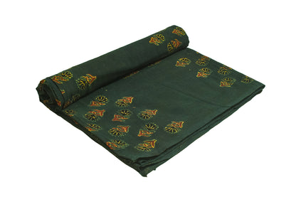 Ajrakh Cotton Natural Dye Hand Block Print Unstitched Kurta Fabric  Mtr Length  3 Mtr  Length  -  SKU : ID21B02A