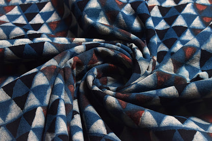 Ajrakh Cotton Natural Dye Hand Block Print Unstitched Kurta Fabric  Mtr Length  2.5 Mtr  Length  -  SKU : RM10301T