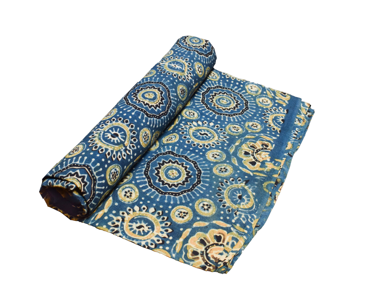 Ajrakh Cotton Natural Dye Hand Block Print Fabric    2.5 Mtr  Length  -  SKU : ID21901Q