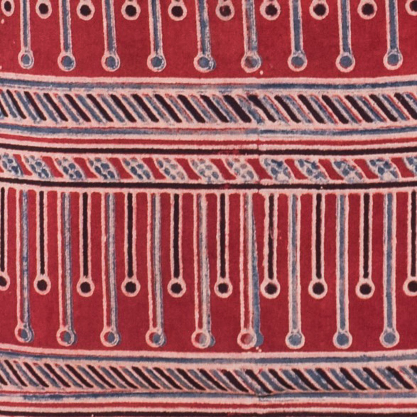 Ajrakh Cotton Natural Dye Hand Block Print Unstitched Kurta Fabric  Mtr Length  2.5 Mtr  Length  -  SKU : ID2190AB