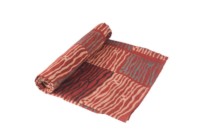 Ajrakh Cotton Natural Dye Hand Block Print Unstitched Kurta Fabric 2.5 Mtr  Length  -  SKU : MS25801C