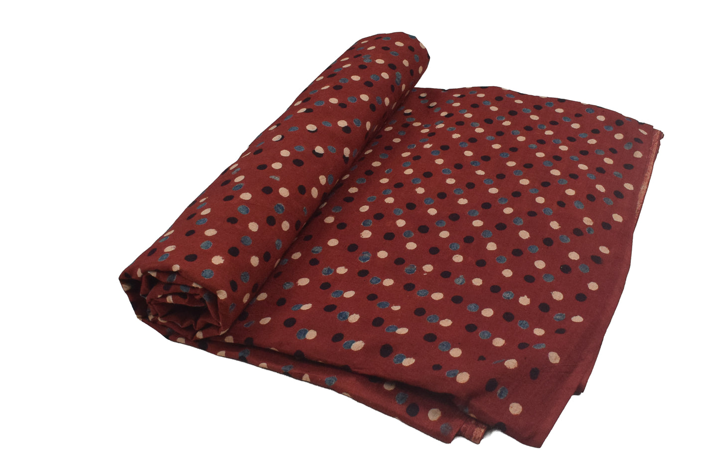 Ajrakh Cotton Natural Dye Hand Block Print Unstitched Kurta Fabric  Mtr Length  3 Mtr  Length  -  SKU : AI11303K