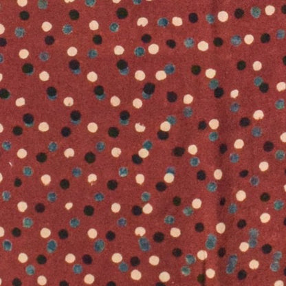 Ajrakh Cotton Natural Dye Hand Block Print Unstitched Kurta Fabric  Mtr Length  3 Mtr  Length  -  SKU : AI11303K