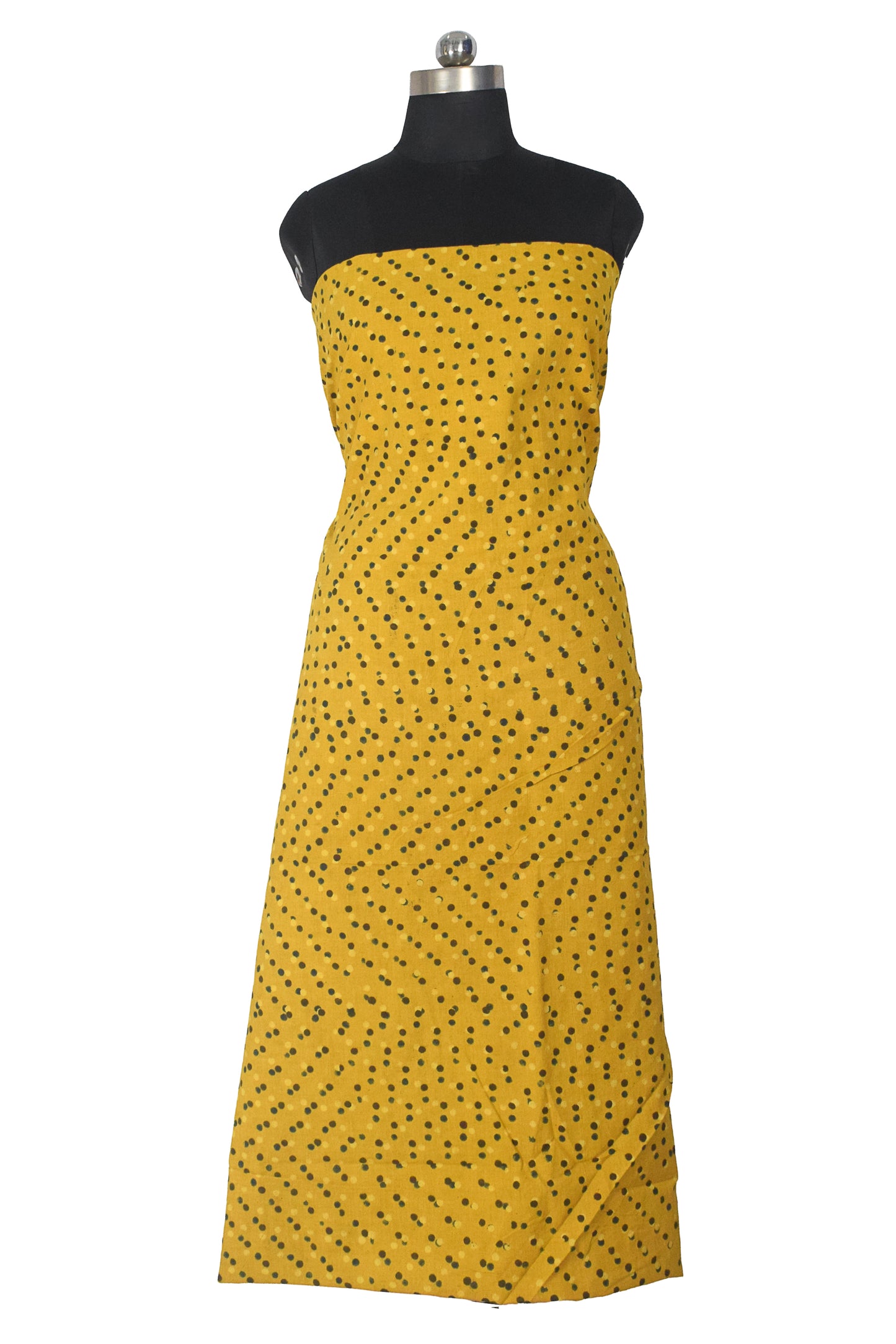 Ajrakh Cotton Natural Dye Hand Block Print Unstitched Kurta Fabric  Mtr Length  3 Mtr  Length  -  SKU : AI11303H