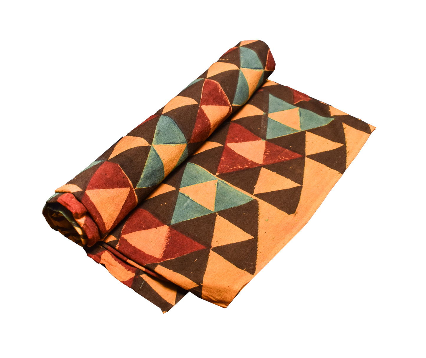 Ajrakh Cotton Natural Dye Hand Block Print Fabric    2.5 Mtr  Length  -  SKU : ID2190AL