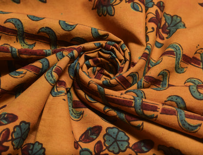 Ajrakh Cotton Natural Dye Hand Block Print Fabric    2.5 Mtr  Length  -  SKU : ID2190AM