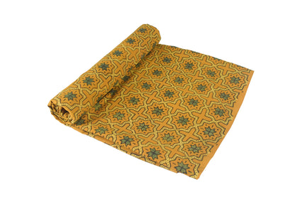 Ajrakh Cotton Natural Dye Hand Block Print Unstitched Kurta Fabric 2.5 Mtr  Length  -  SKU : MS25801B