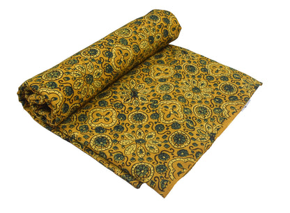 Ajrakh Cotton Natural Dye Hand Block Print Unstitched Kurta Fabric  Mtr Length  2.25 Mtr  Length  -  SKU : RM10301E