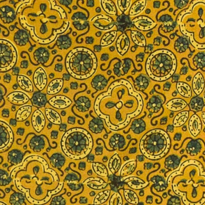 Ajrakh Cotton Natural Dye Hand Block Print Unstitched Kurta Fabric  Mtr Length  2.25 Mtr  Length  -  SKU : RM10301E