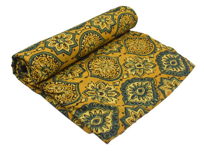 Ajrakh Cotton Natural Dye Hand Block Print Unstitched Kurta Fabric  Mtr Length  3 Mtr  Length  -  SKU : RM10301P