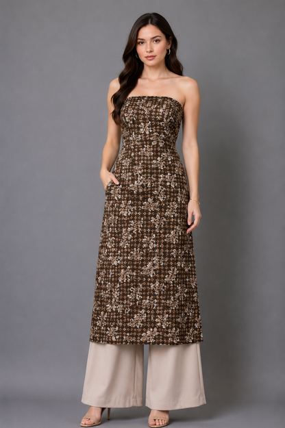 Wax Batik Cotton Hand Block Print Unstitched Kurta Fabric   2.5 Mtr  Length  -  SKU : RA25802B