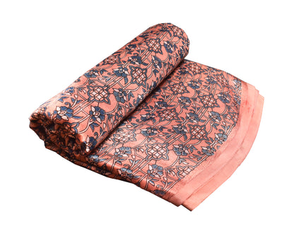 Ajrakh Mashru Silk Natural Dye Hand Block Print Unstitched Kurta Fabric    2.5 Mtr  Length  -  SKU : HM25B01F