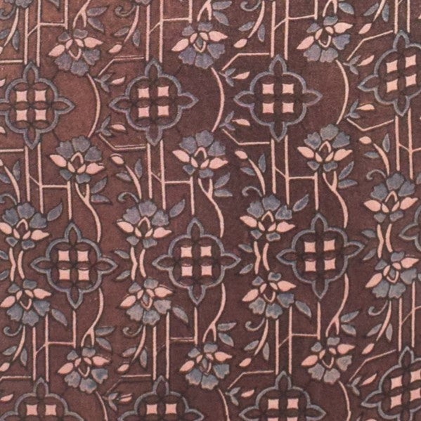 Ajrakh Mashru Silk Natural Dye Hand Block Print Unstitched Kurta Fabric    2.5 Mtr  Length  -  SKU : HM25B01B