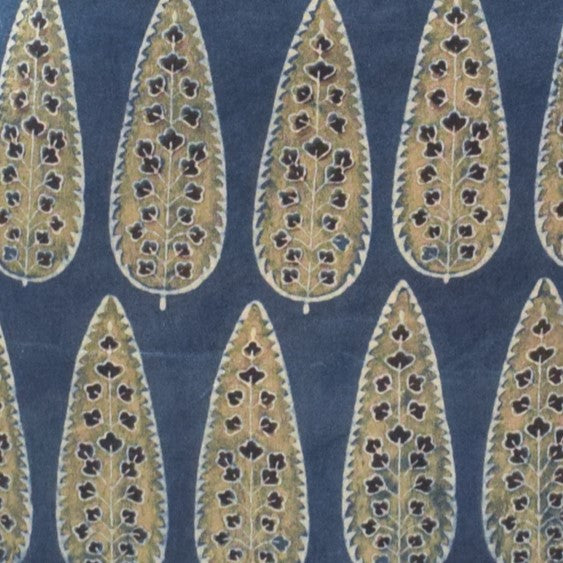 Ajrakh Mashru Silk Natural Dye Hand Block Print Unstitched Kurta Fabric    2.5 Mtr  Length  -  SKU : HM24B01C