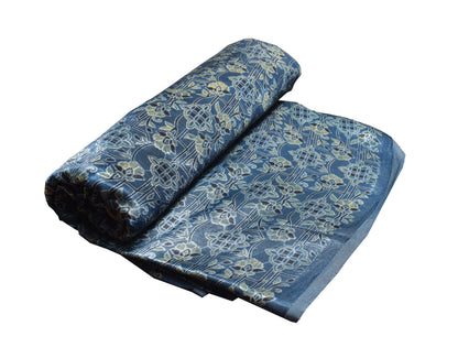 Ajrakh Mashru Silk Natural Dye Hand Block Print Unstitched Kurta Fabric    2.5 Mtr  Length  -  SKU : HM25B01D
