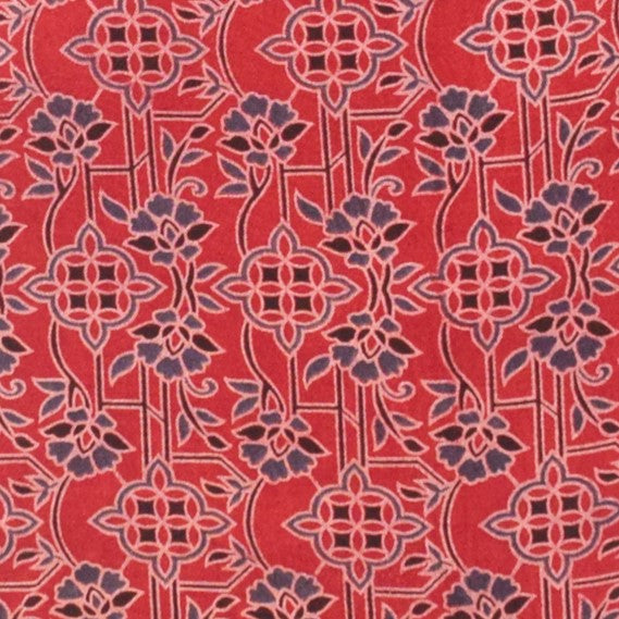 Ajrakh Mashru Silk Natural Dye Hand Block Print Unstitched Kurta Fabric    2.5 Mtr  Length  -  SKU : HM25B01H