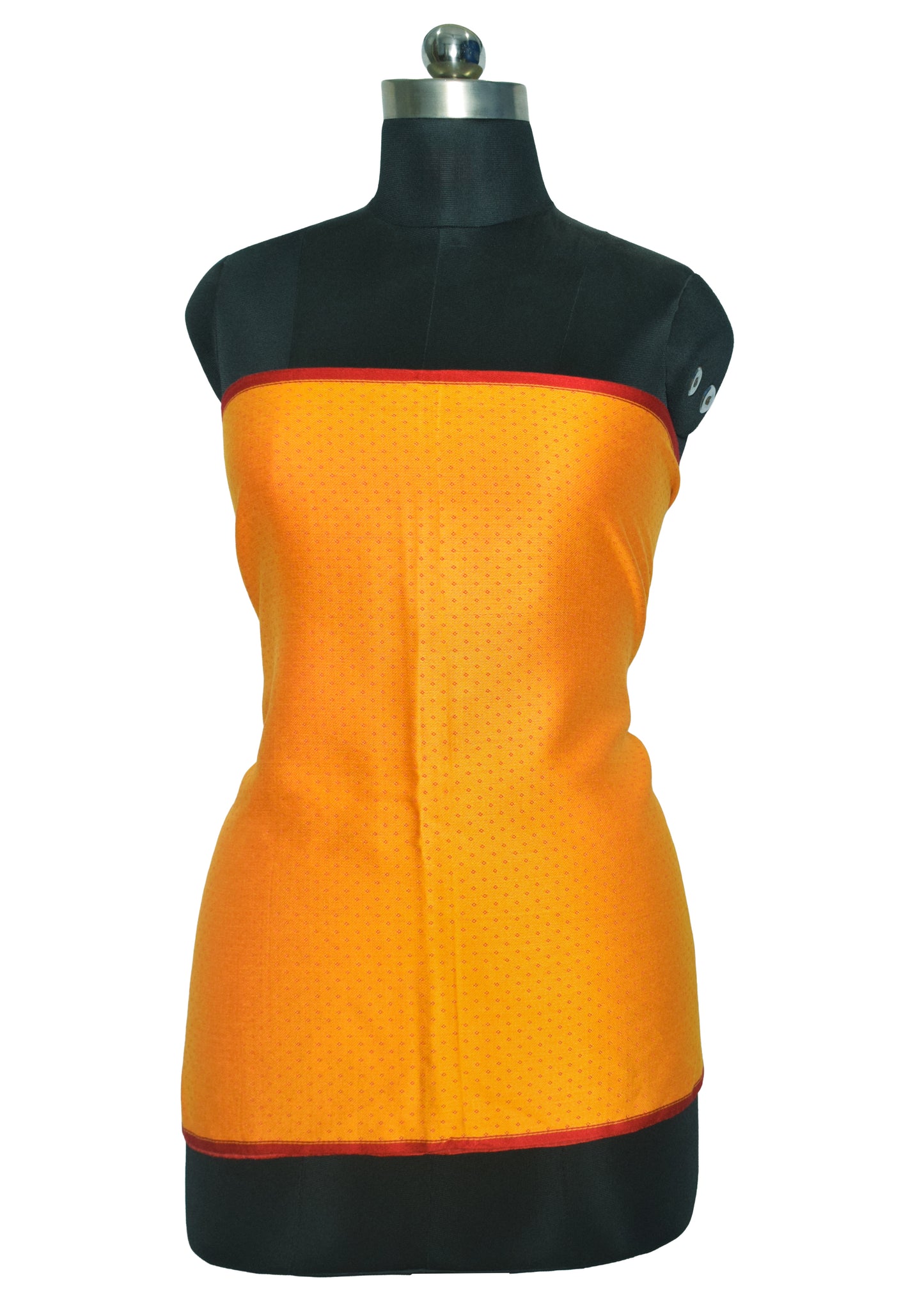 Handloom Woven Mashru Silk Handloom Patterned Weaving Unstitched Kurta Fabric   2 Mtr  Length  -  SKU : RD17401A