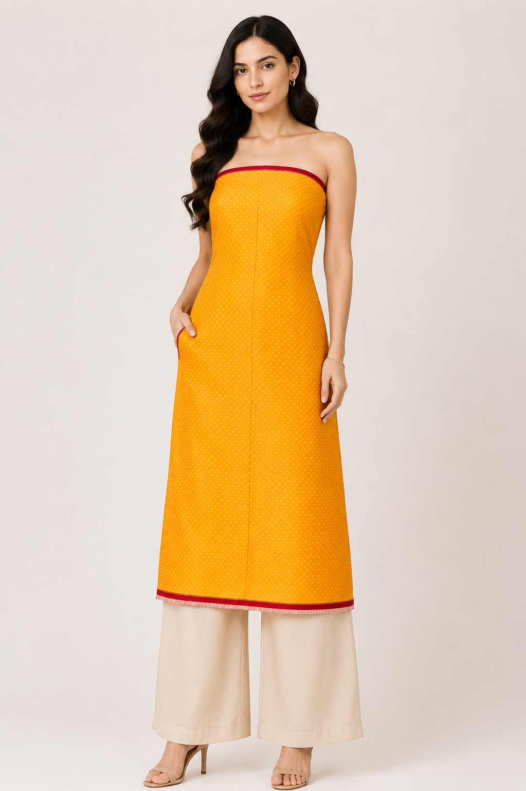 Handloom Woven Mashru Silk Handloom Patterned Weaving Unstitched Kurta Fabric   2.0 Mtr  Length  -  SKU : RD17401D