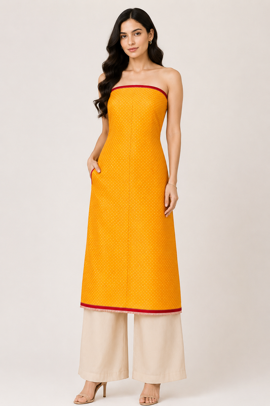 Handloom Woven Mashru Silk Handloom Patterned Weaving Unstitched Kurta Fabric   2.0 Mtr  Length  -  SKU : RD17401D