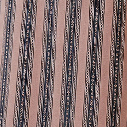 Ajrakh Mashru Silk Natural Dye Screen Print Hand Printed Unstitched Kurta Fabric  3.00 Mtr  Length  -  SKU : AI29402E