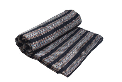 Ajrakh Mashru Silk Natural Dye Screen Print Hand Printed Unstitched Kurta Fabric  2.50 Mtr  Length  -  SKU : AI29401G