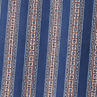 Ajrakh Mashru Silk Natural Dye Screen Print Hand Printed Unstitched Kurta Fabric  1.50 Mtr  Length  -  SKU : AI11801G