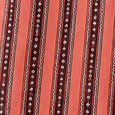 Ajrakh Mashru Silk Natural Dye Screen Print Hand Printed Unstitched Kurta Fabric  2.00 Mtr  Length  -  SKU : AI11801J