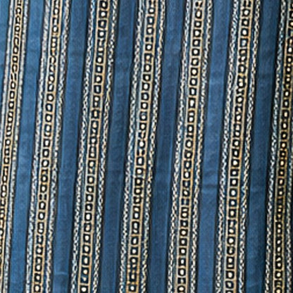 Ajrakh Mashru Silk Natural Dye Screen Print Hand Printed Unstitched Kurta Fabric  3.00 Mtr  Length  -  SKU : AI11801I