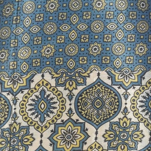 Ajrakh Mashru Silk Natural Dye Screen Print Hand Printed Unstitched Kurta Fabric  3.00 Mtr  Length  -  SKU : AI11801Q