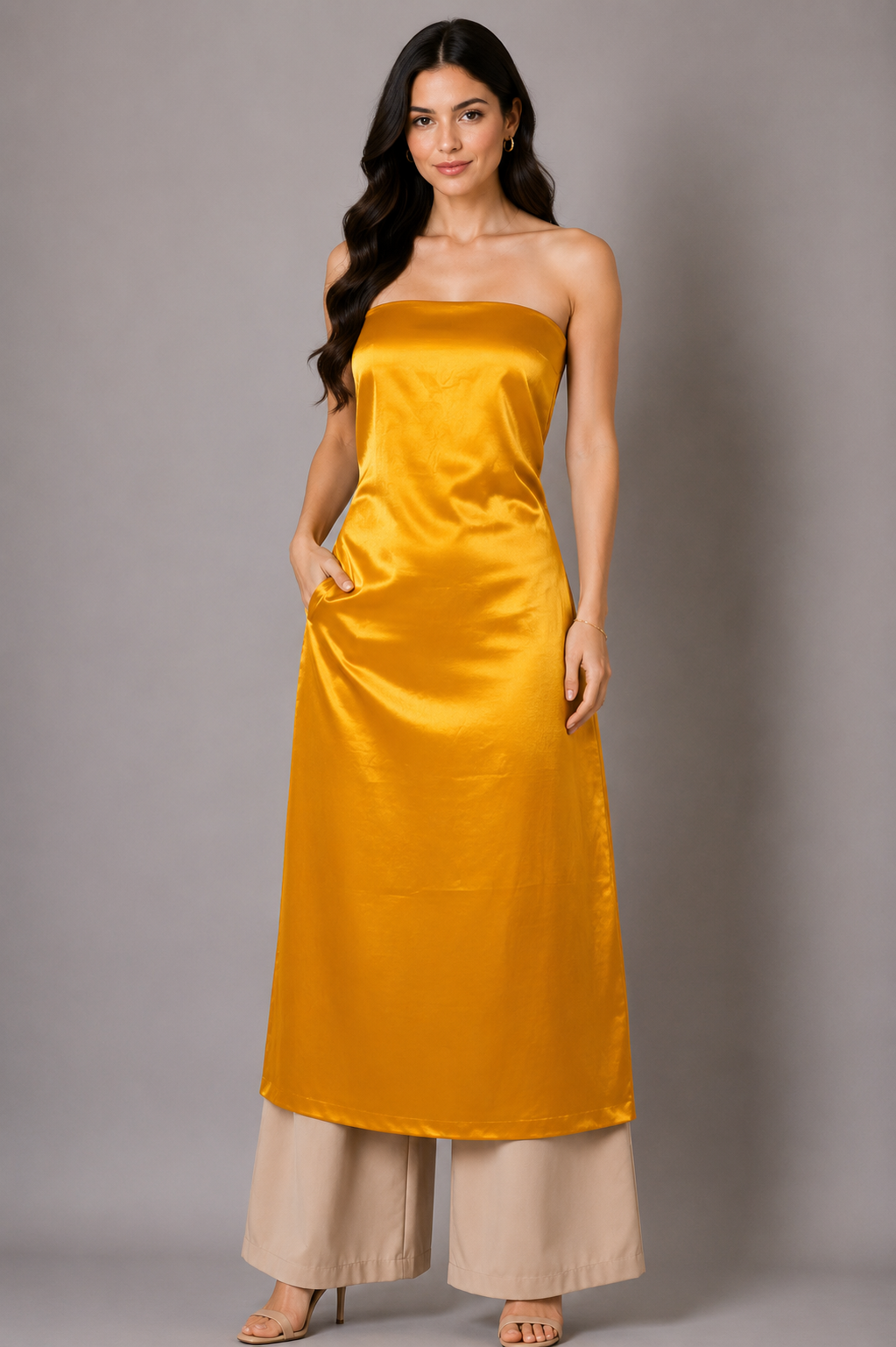 Plain Dyeing Mashru Silk Plain Hand Dyed Unstitched Kurta Fabric 2.5 Mtr  Length  -  SKU : HM28B01K