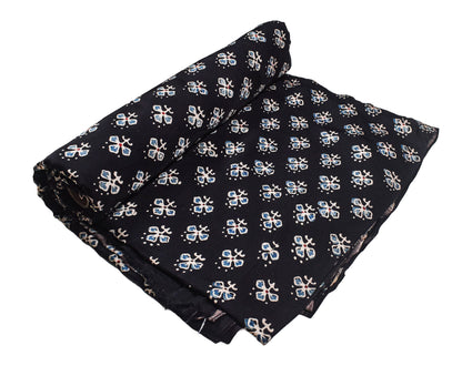 Ajrakh Modal Silk Natural Dye Hand Block Print Unstitched Kurta Fabric   3.00 Mtr Length  -  SKU : AI17102H