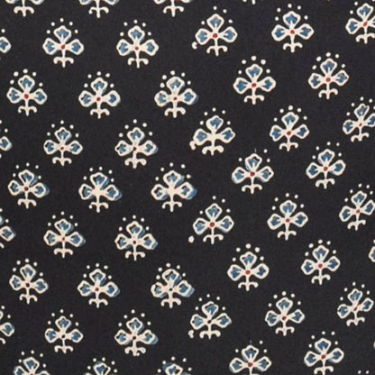 Ajrakh Modal Silk Natural Dye Hand Block Print Unstitched Kurta Fabric   3.00 Mtr Length  -  SKU : AI17102H