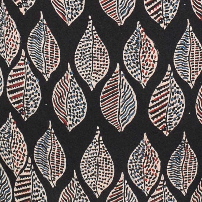 Ajrakh Modal Silk Natural Dye Hand Block Print Unstitched Kurta Fabric   3.00 Mtr Length  -  SKU : AI17102X