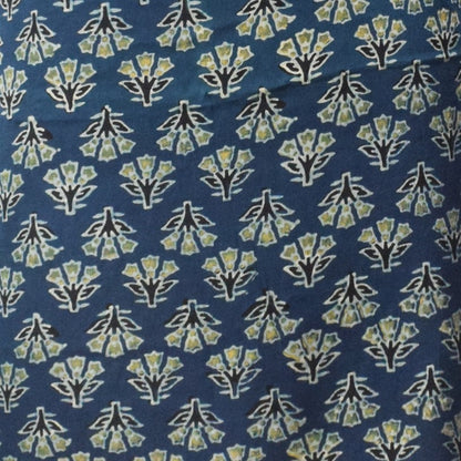 Ajrakh Modal Silk Natural Dye Hand Block Print Unstitched Kurta Fabric   3.00 Mtr Length  -  SKU : AI30102F