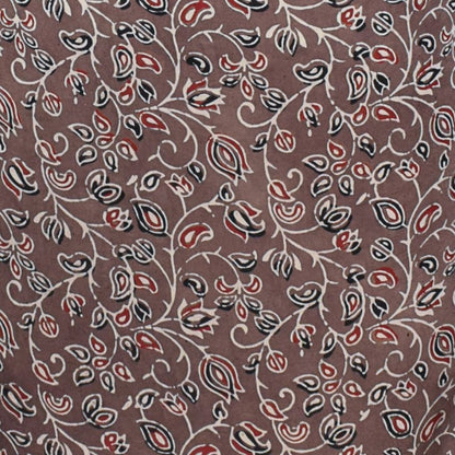 Ajrakh Modal Silk Natural Dye Hand Block Print Unstitched Kurta Fabric  2.50 Mtr Length   -  SKU : AI17101M