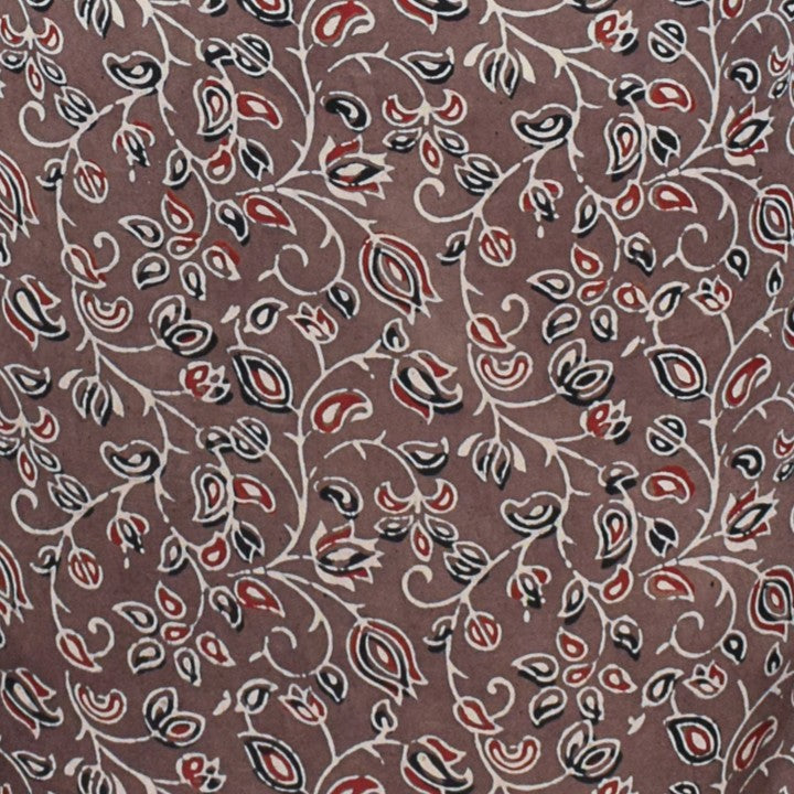Ajrakh Modal Silk Natural Dye Hand Block Print Unstitched Kurta Fabric   3.00 Mtr Length  -  SKU : AI17102M