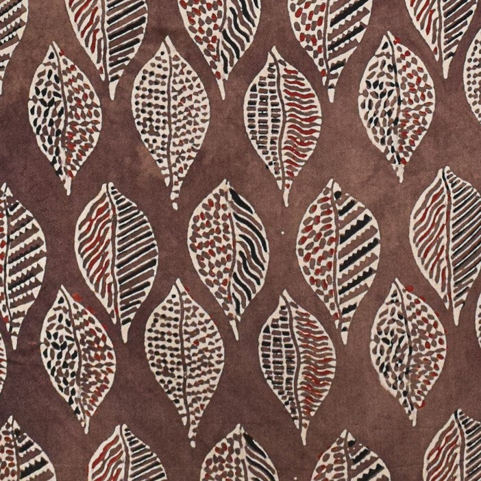 Ajrakh Modal Silk Natural Dye Hand Block Print Unstitched Kurta Fabric   3.00 Mtr Length  -  SKU : AI17102U