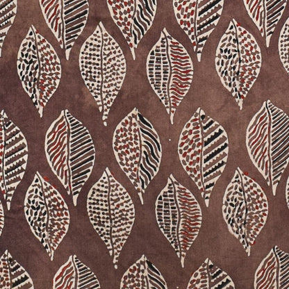 Ajrakh Modal Silk Natural Dye Hand Block Print Unstitched Kurta Fabric   3.00 Mtr Length  -  SKU : AI17102U