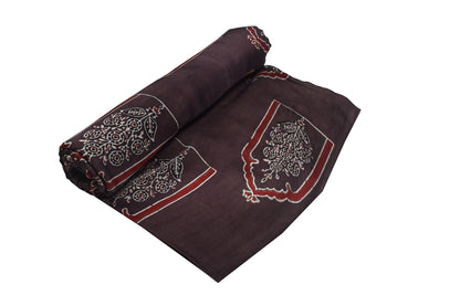 Ajrakh Modal Silk Natural Dye Hand Block Print Unstitched Kurta Fabric  2.50 Mtr Length   -  SKU : AI1710AC