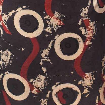 Ajrakh Modal Silk Natural Dye Hand Block Print Unstitched Kurta Fabric  2.50 Mtr Length   -  SKU : AI20101D