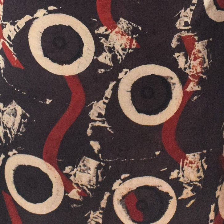 Ajrakh Modal Silk Natural Dye Hand Block Print Unstitched Kurta Fabric   3.00 Mtr Length  -  SKU : AI20102D