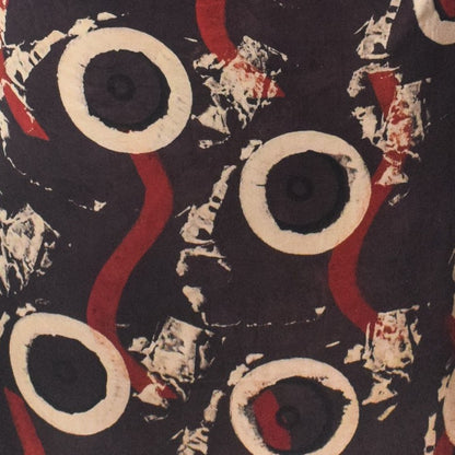 Ajrakh Modal Silk Natural Dye Hand Block Print Unstitched Kurta Fabric   3.00 Mtr Length  -  SKU : AI20102D