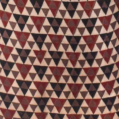 Ajrakh Modal Silk Natural Dye Hand Block Print Unstitched Kurta Fabric  2.50 Mtr Length   -  SKU : AI30101L